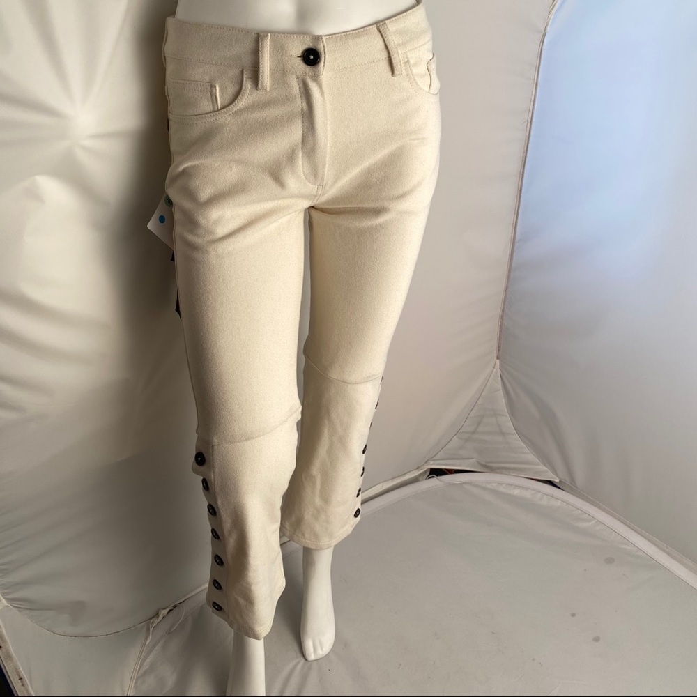 Ann Demeulemeester chalk cashmere blend trousers